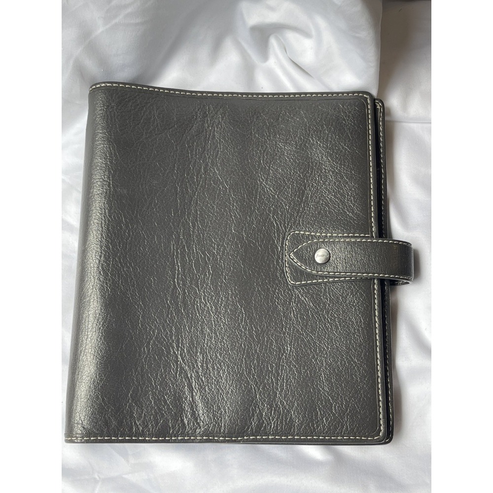 Filofax Malden Stone Grey A5 Leather Organizer Agenda Calendar Planner